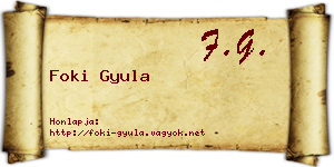 Foki Gyula névjegykártya