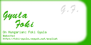 gyula foki business card
